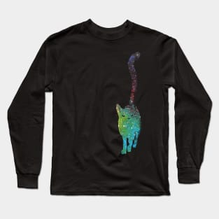 Galaxy Cat Nebula Double Exposure Number 2 Long Sleeve T-Shirt